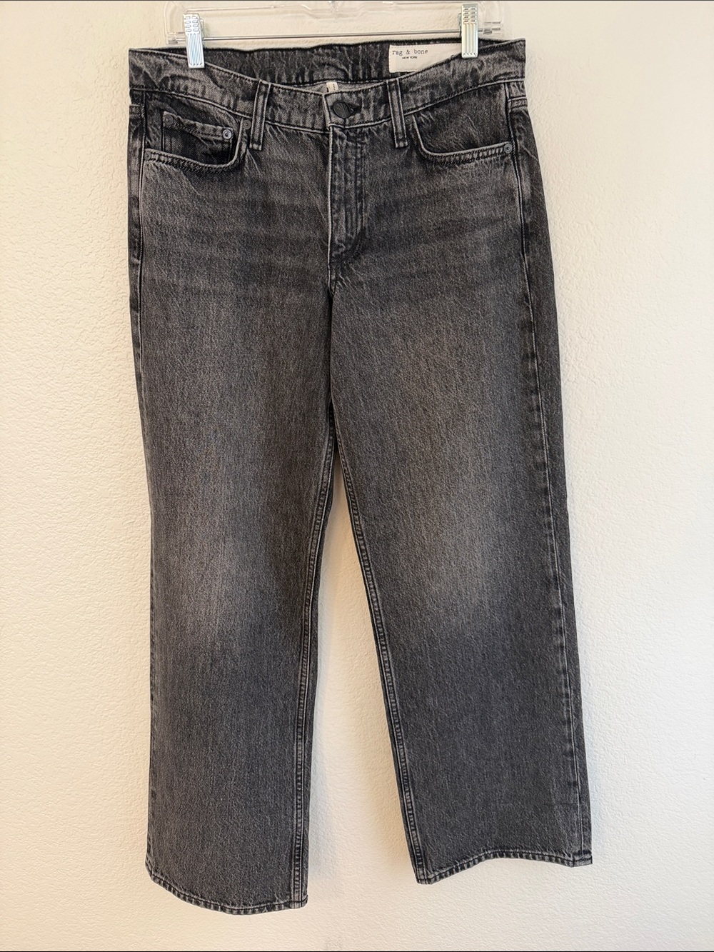 Rag & Bone Saige Low Rise Straight Leg Jeans Black Wash Size 28 NWOT - Picture 3 of 10
